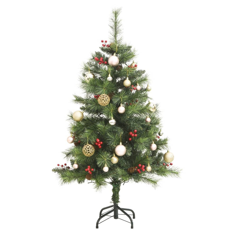 vidaXL Artificial Hinged Christmas Tree 150 LEDs & Ball Set 59.1""-2