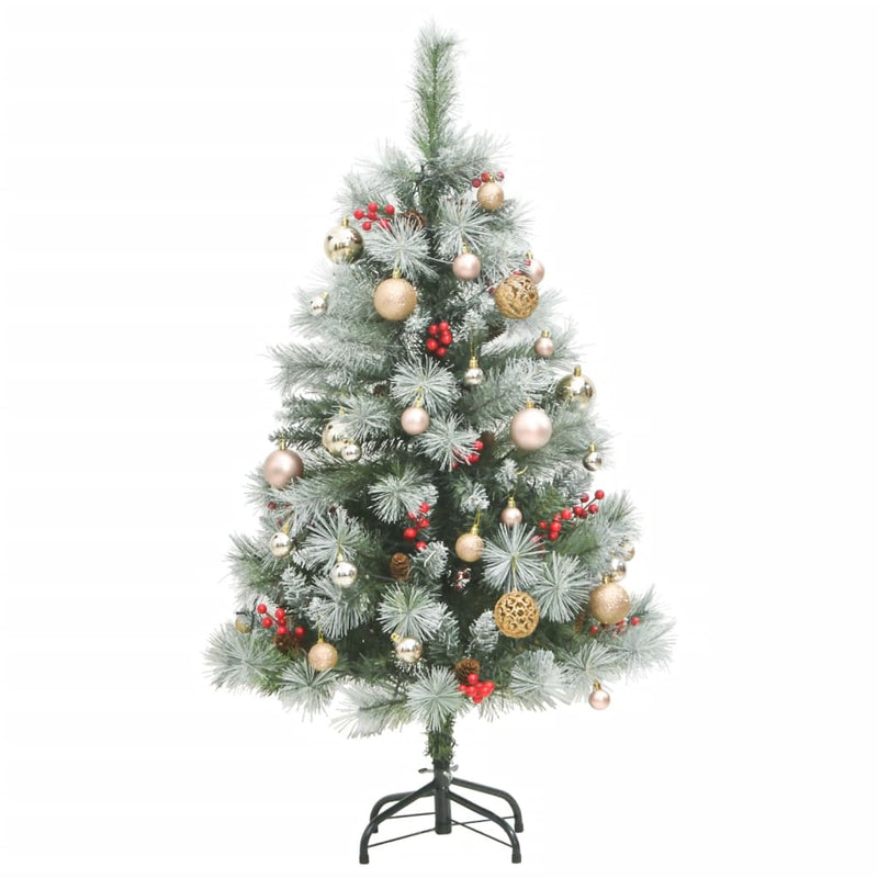 vidaXL Artificial Hinged Christmas Tree 150 LEDs & Ball Set 59.1""-2