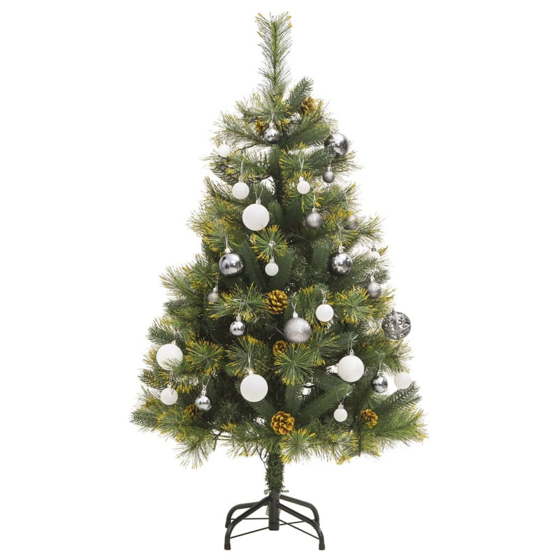 vidaXL Artificial Hinged Christmas Tree 150 LEDs & Ball Set 59.1""-2