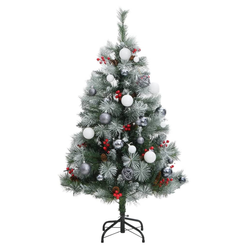 vidaXL Artificial Hinged Christmas Tree 150 LEDs & Ball Set 59.1""-2