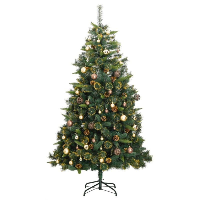 vidaXL Artificial Hinged Christmas Tree 300 LEDs & Ball Set 94.5""-2