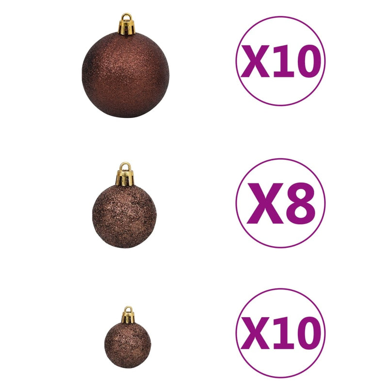 vidaXL Artificial Hinged Christmas Tree 300 LEDs & Ball Set 94.5""-6