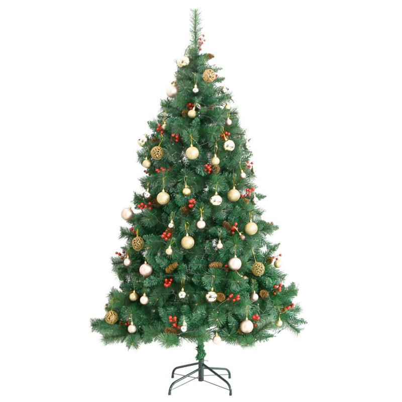 vidaXL Artificial Hinged Christmas Tree 300 LEDs & Ball Set 82.7""-2