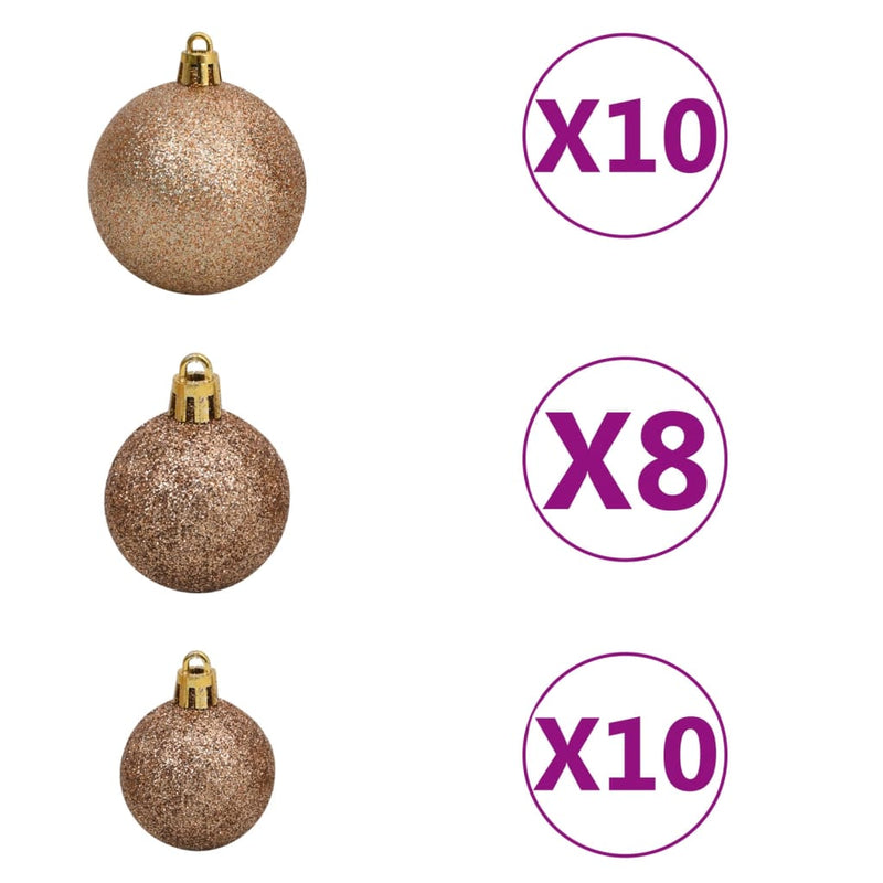 vidaXL Artificial Hinged Christmas Tree 300 LEDs & Ball Set 82.7""-6