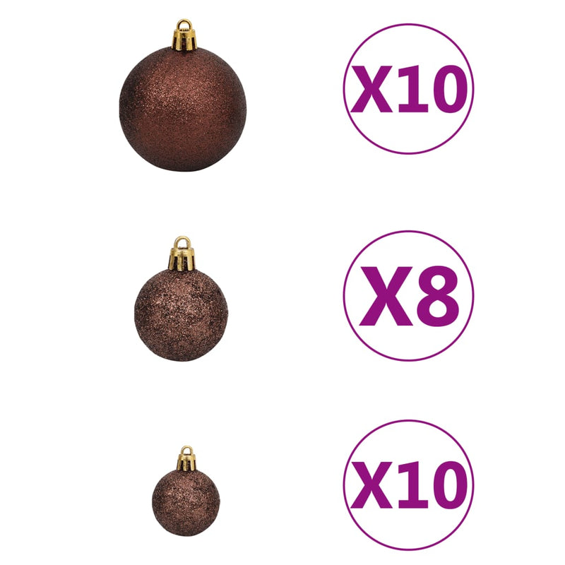 vidaXL Artificial Hinged Christmas Tree 300 LEDs & Ball Set 70.9""-5