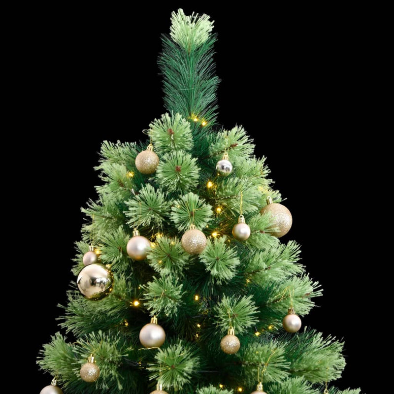 vidaXL Artificial Hinged Christmas Tree 300 LEDs & Ball Set 70.9""-1