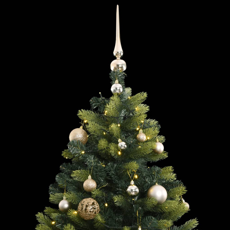 vidaXL Artificial Hinged Christmas Tree 300 LEDs & Ball Set 82.7""-1