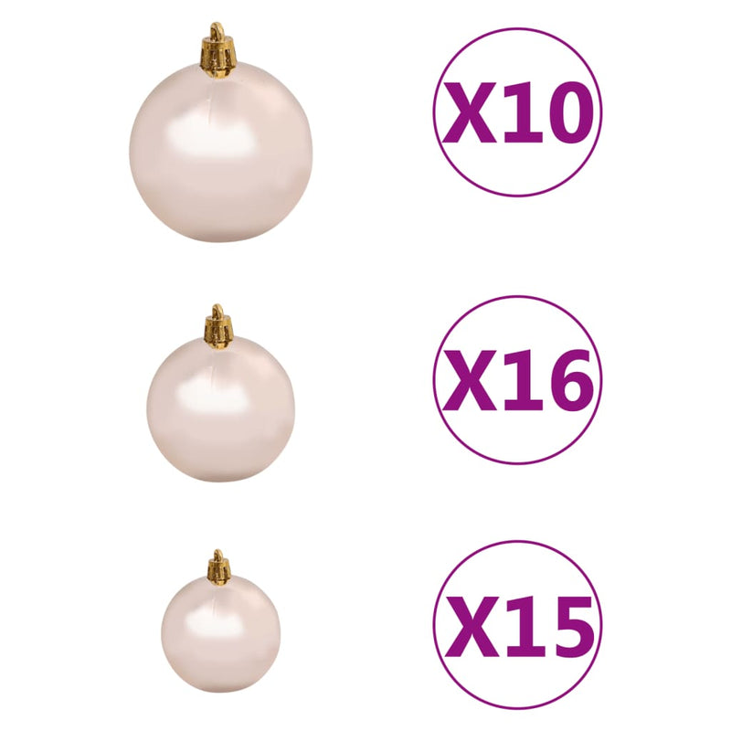 vidaXL Artificial Hinged Christmas Tree 300 LEDs & Ball Set 82.7""-5