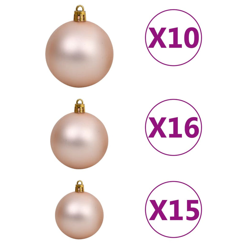 vidaXL Artificial Hinged Christmas Tree 300 LEDs & Ball Set 82.7""-6