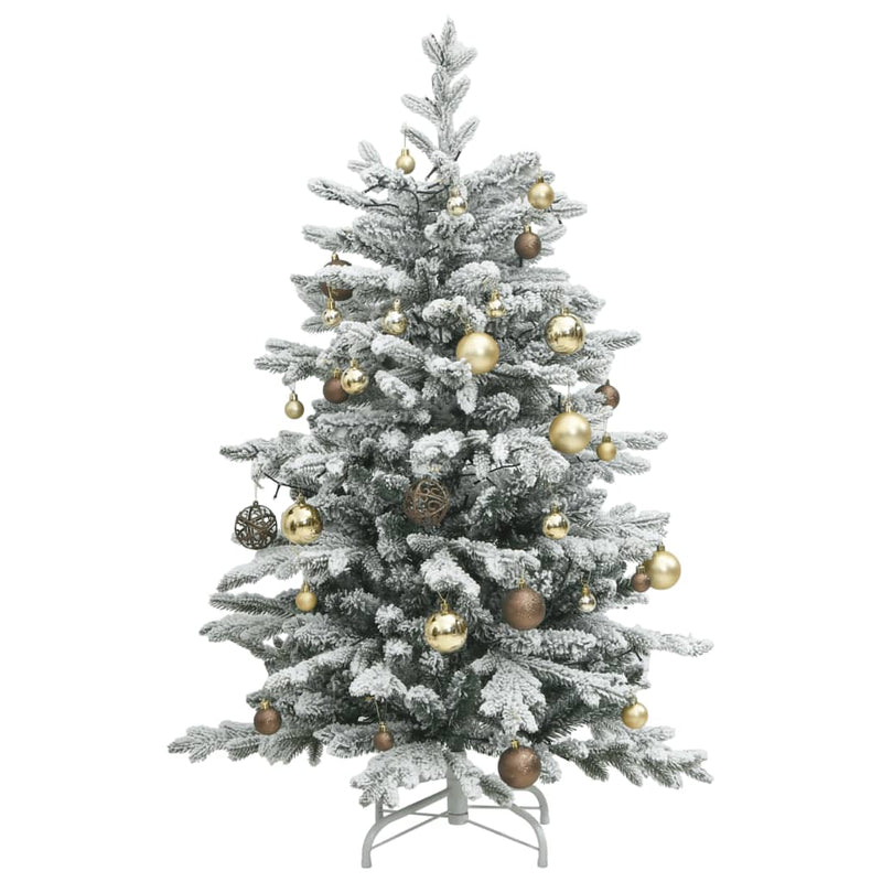 vidaXL Artificial Hinged Christmas Tree 150 LEDs & Ball Set 59.1""-2