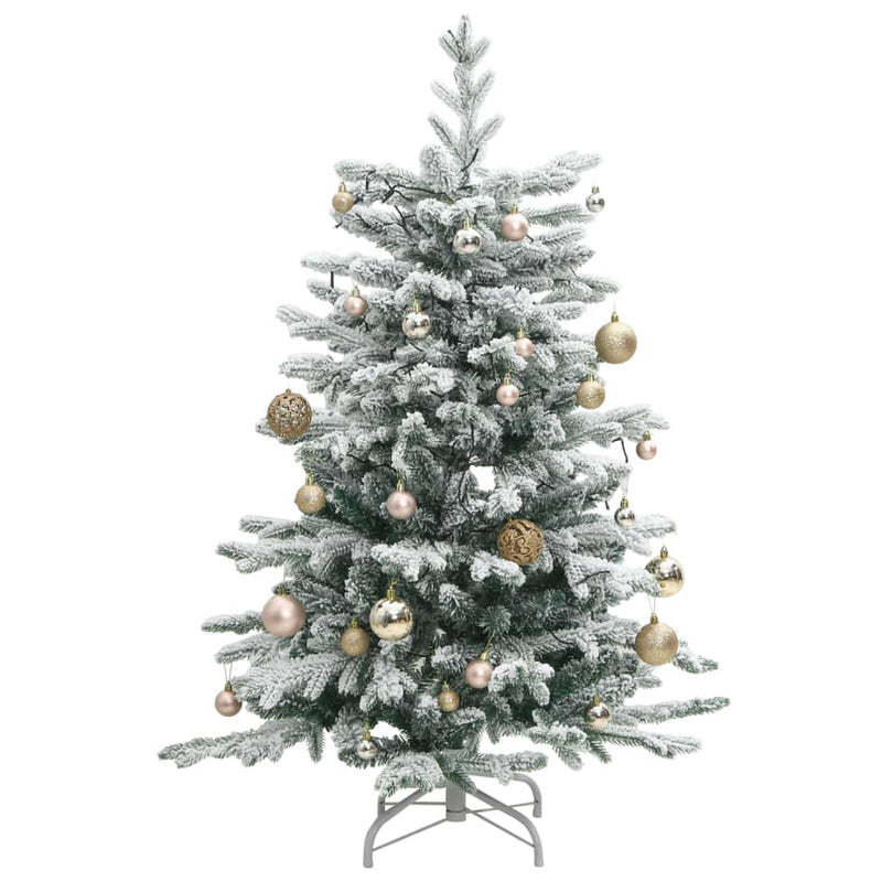 vidaXL Artificial Hinged Christmas Tree 150 LEDs & Ball Set 59.1""-2