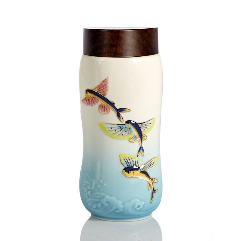 The Joy of Fish Travel Mug ( Double Wall )-6