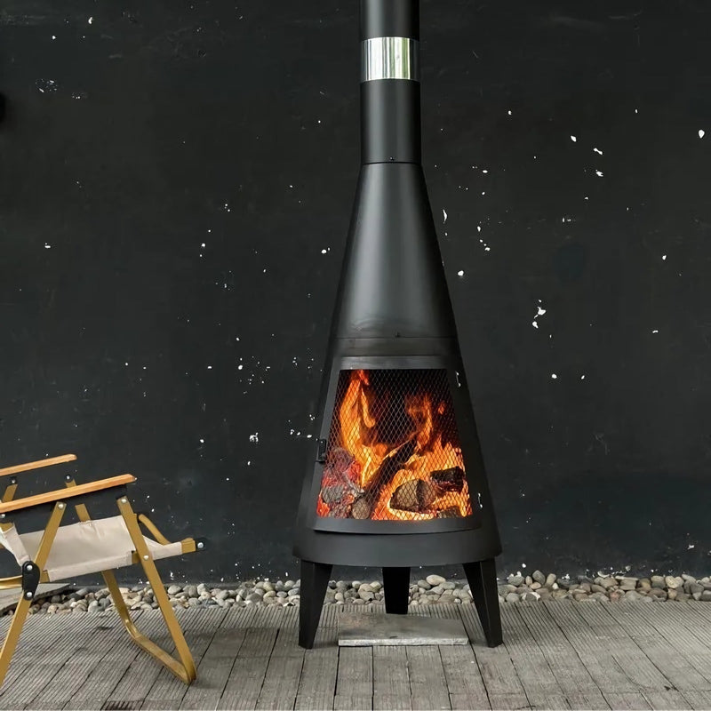 Modern Mesh Chiminea Fireplace-2