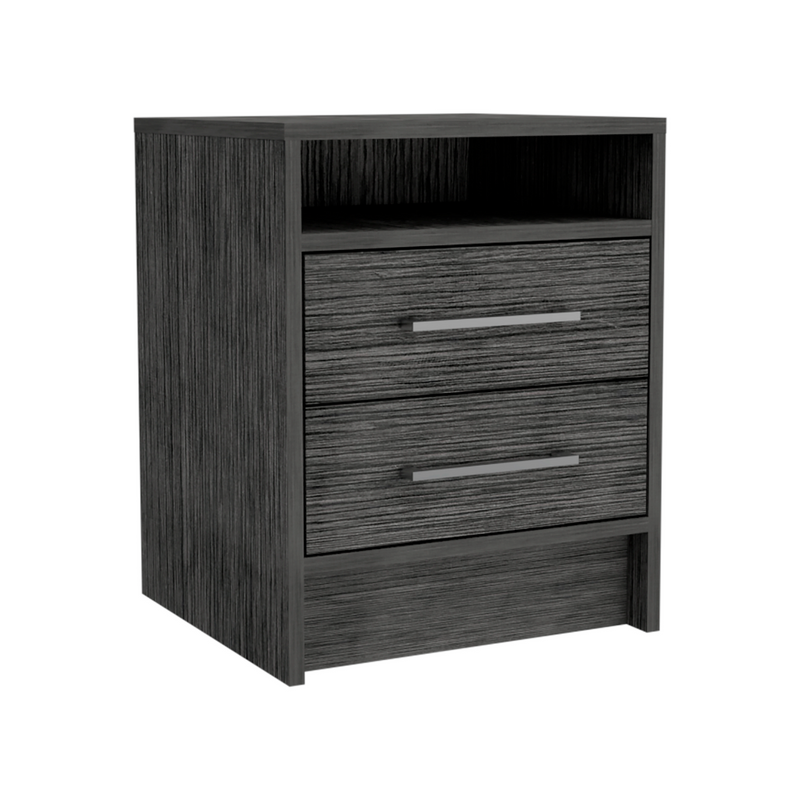 Nightstand Cartiz, Two Drawers, Smokey Oak Finish-3