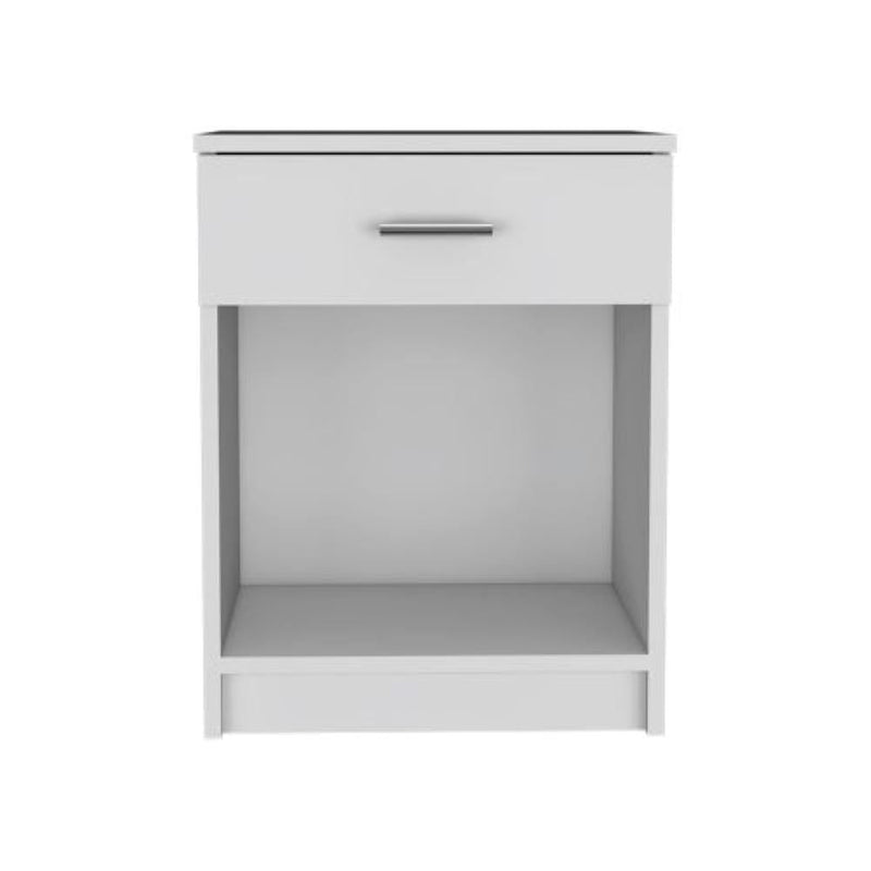 Nightstand Coco, Single Drawer, Lower Shelf, White Finish-3