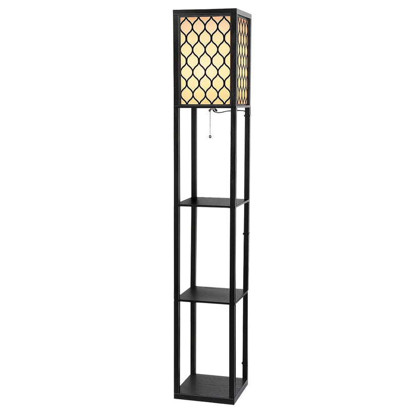 Artiss Floor Lamp Storage Shelf LED Lamps Vintage Standing Reading Light Bedroom-0