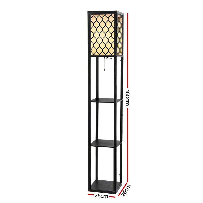 Artiss Floor Lamp Storage Shelf LED Lamps Vintage Standing Reading Light Bedroom-1