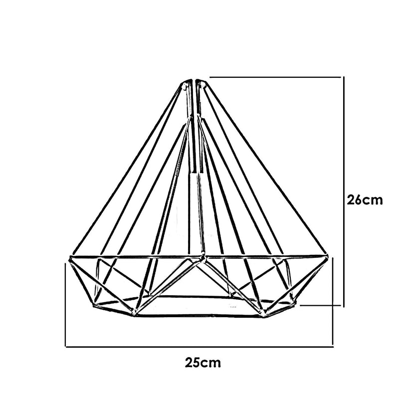 Green Geometric Wire Cage Ceiling Pendant Light Lamps Shade~1990-1