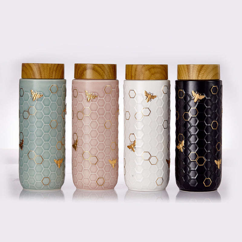 Honey Bee Travel Mug / Gold 16 oz-4