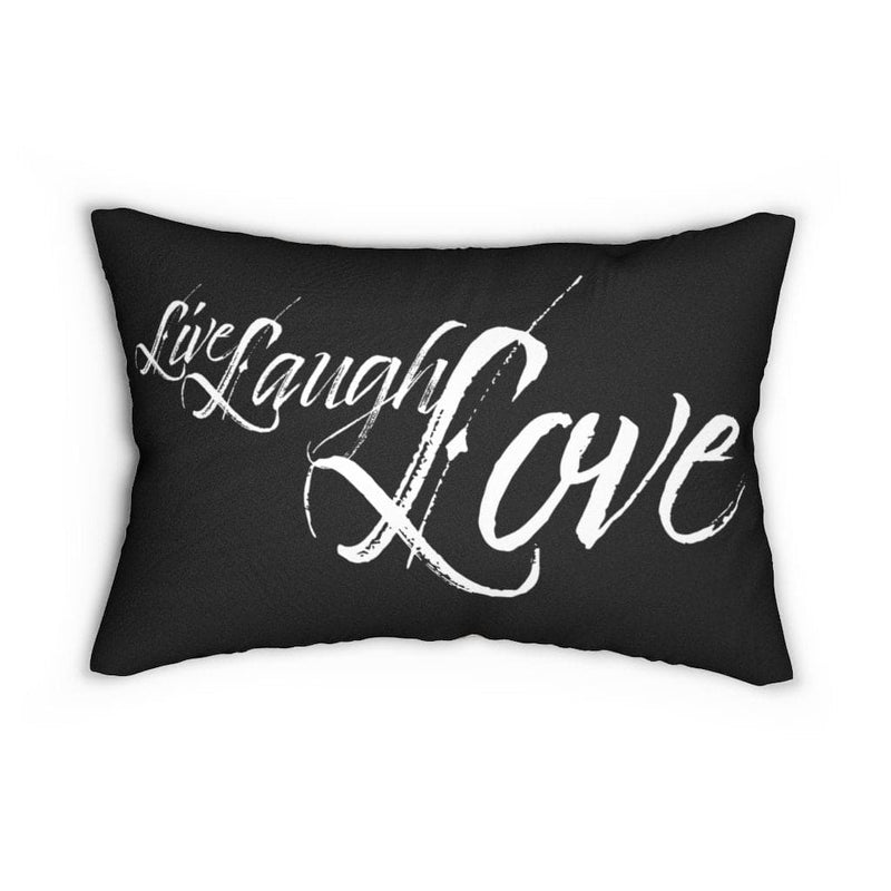 Decorative Throw Pillow - Double Sided / Live Laugh Love - Beige Black-2