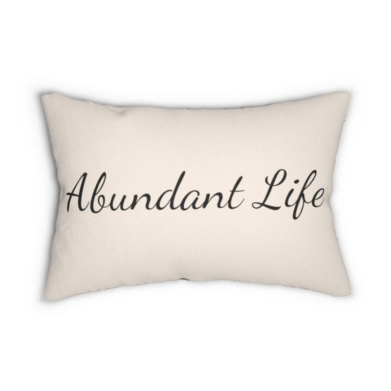 Decorative Throw Pillow - Double Sided Sofa Pillow / Abundant Life - Beige Black-2