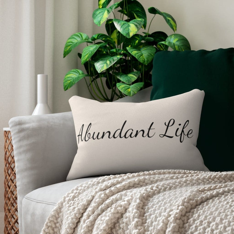 Decorative Throw Pillow - Double Sided Sofa Pillow / Abundant Life - Beige Black-0