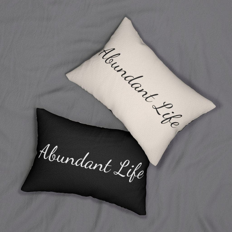 Decorative Throw Pillow - Double Sided Sofa Pillow / Abundant Life - Beige Black-1