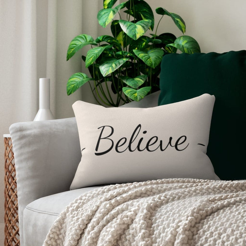 Decorative Throw Pillow - Double Sided Sofa Pillow / Believe - Beige Black-0