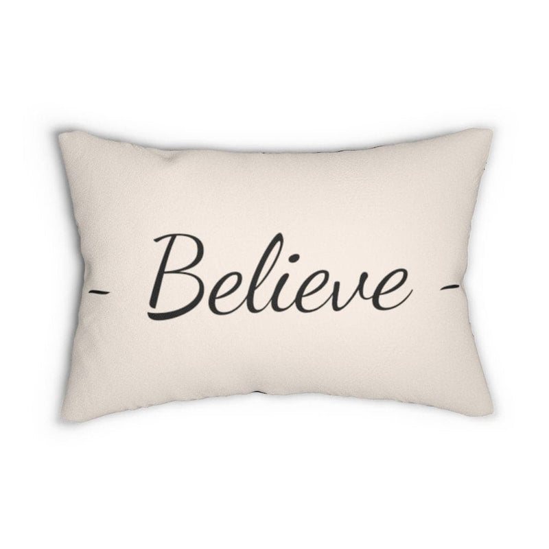 Decorative Throw Pillow - Double Sided Sofa Pillow / Believe - Beige Black-2