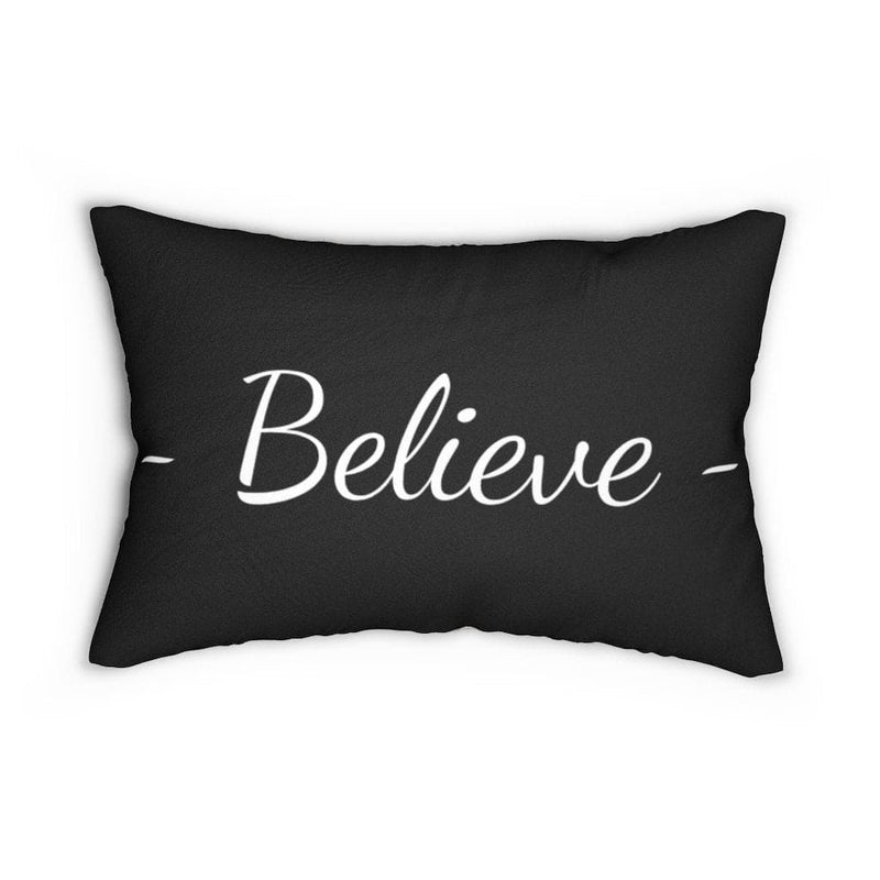 Decorative Throw Pillow - Double Sided Sofa Pillow / Believe - Beige Black-3