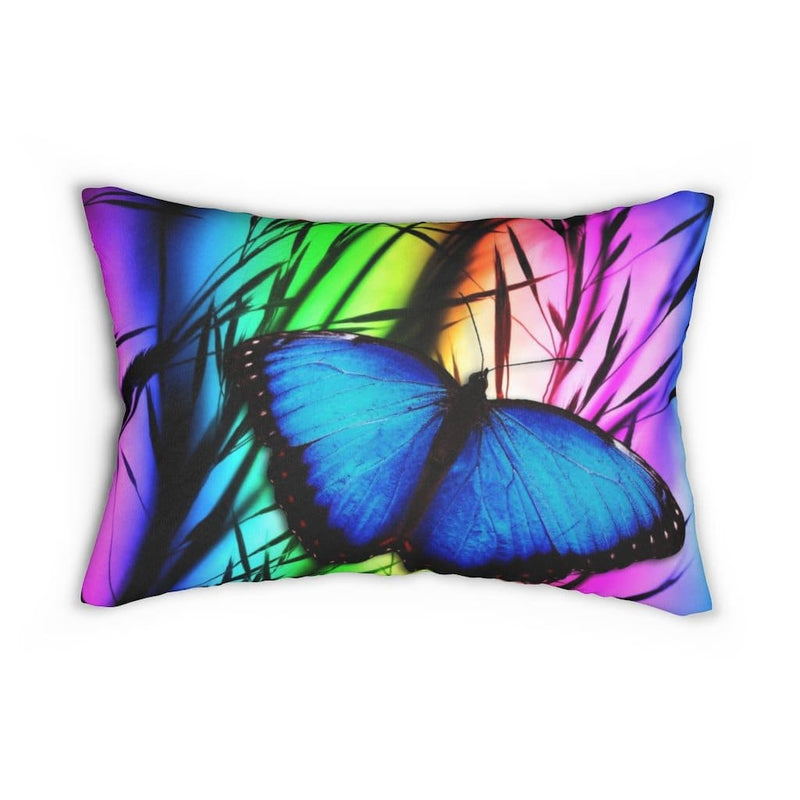 Decorative Throw Pillow - Double Sided Sofa Pillow / Blue Butterfly-2