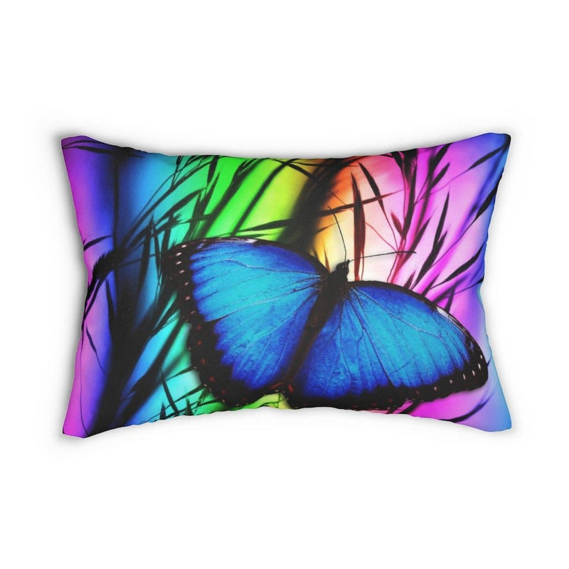 Decorative Throw Pillow - Double Sided Sofa Pillow / Blue Butterfly-1