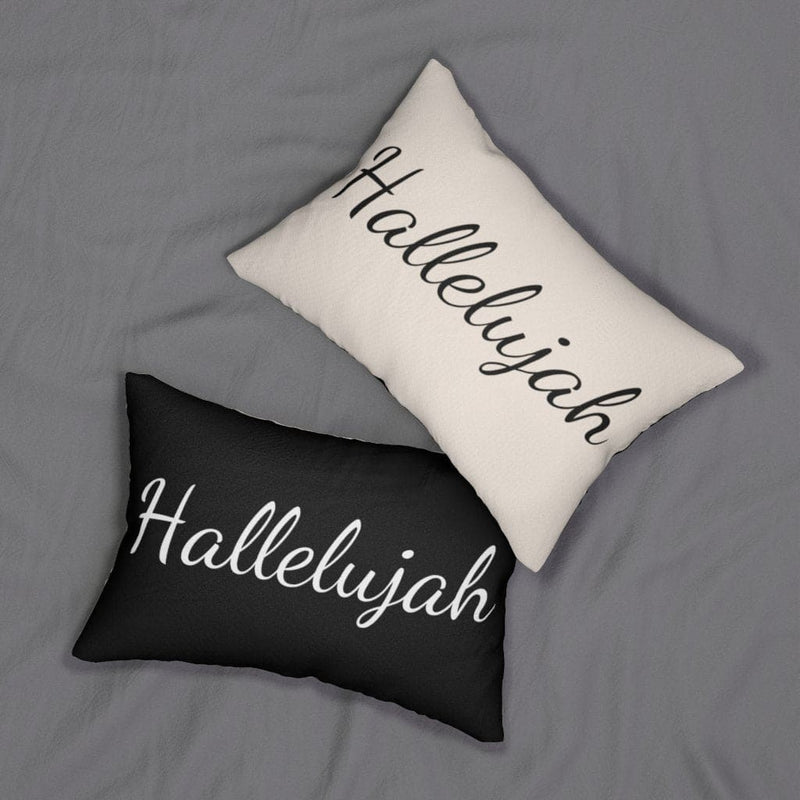 Decorative Throw Pillow - Double Sided Sofa Pillow / Hallelujah - Beige Black-4