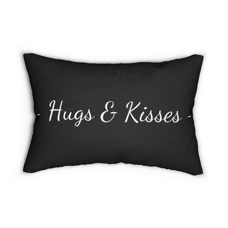 Decorative Throw Pillow - Double Sided Sofa Pillow / Hugs & Kisses - Beige Black-3