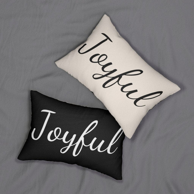 Decorative Throw Pillow - Double Sided Sofa Pillow / Joyful - Beige Black-1