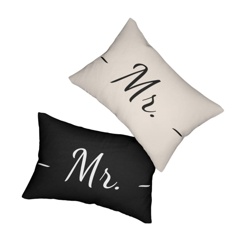 Decorative Throw Pillow - Double Sided Sofa Pillow / Mr. - Beige Black-1