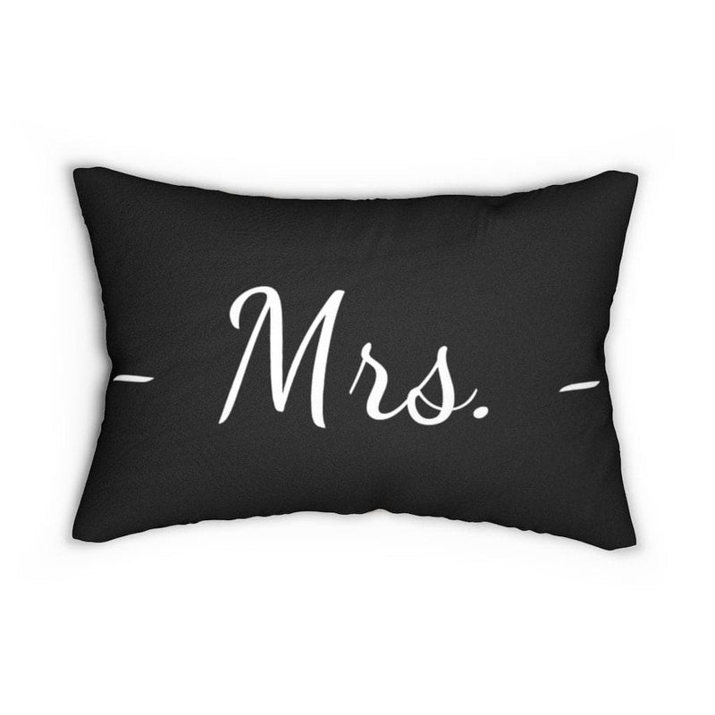 Decorative Throw Pillow - Double Sided Sofa Pillow / Mrs. - Beige Black-3