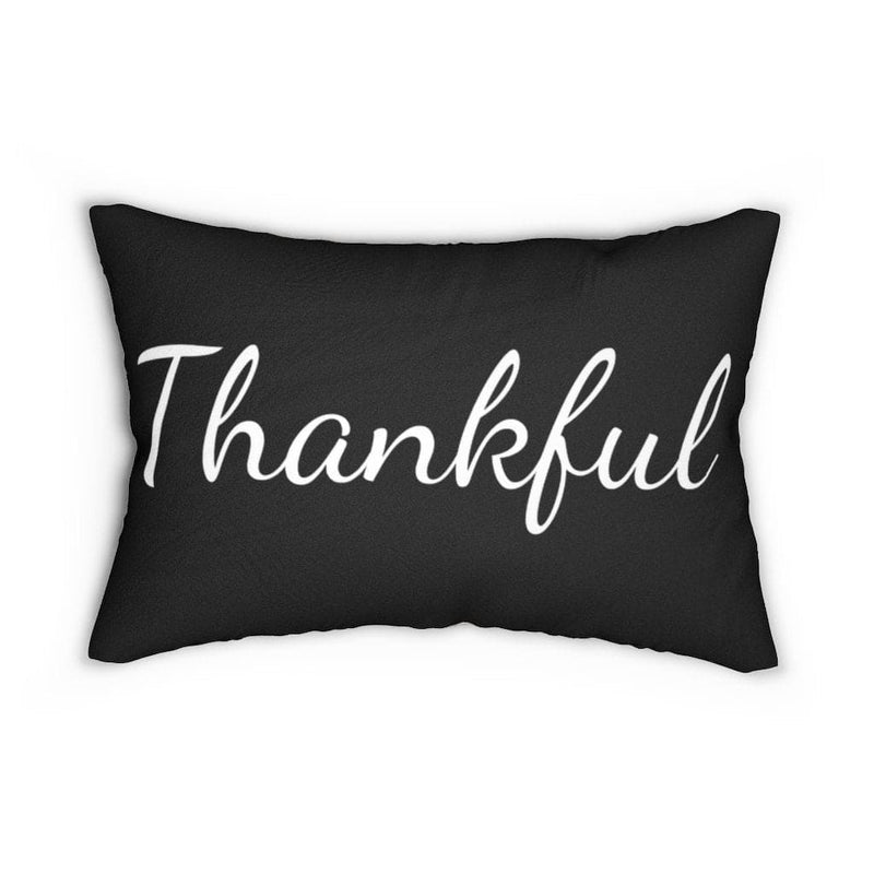 Decorative Throw Pillow - Double Sided Sofa Pillow / Thankful - Beige/black-2