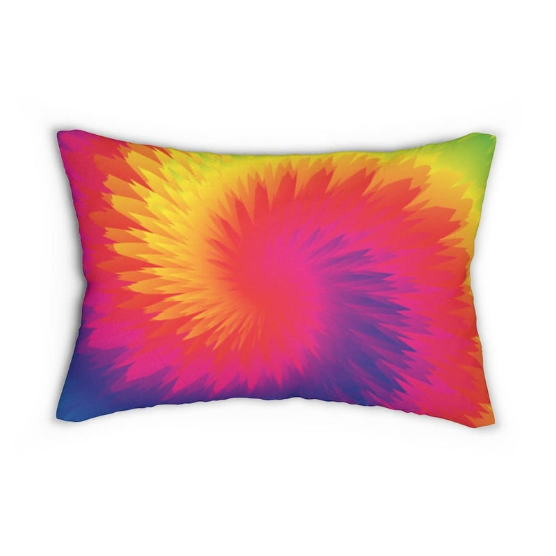 Decorative Lumbar Throw Pillow, Tie Dye Rainbow Swirl Pattern-2