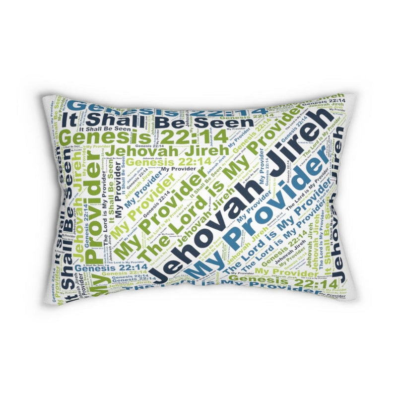 Decorative Lumbar Throw Pillow, Jehovah Jireh My Provider Word Art Print-1