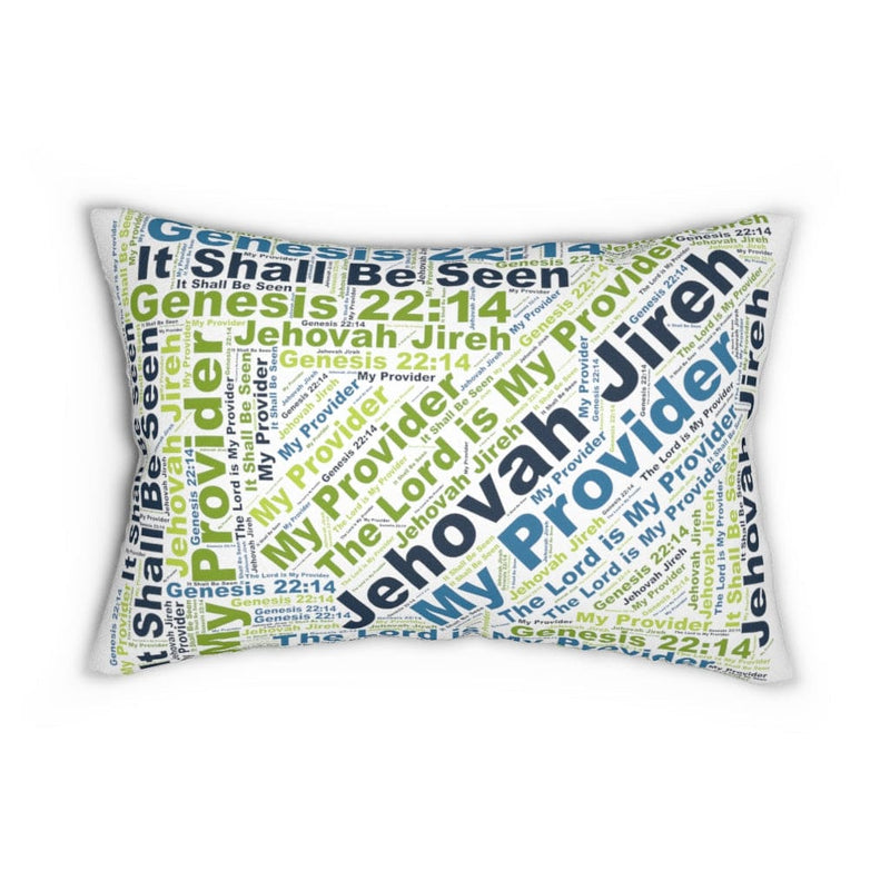 Decorative Lumbar Throw Pillow, Jehovah Jireh My Provider Word Art Print-2