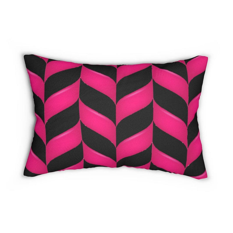 Decorative Lumbar Throw Pillow, Pink Chevron Pattern-2